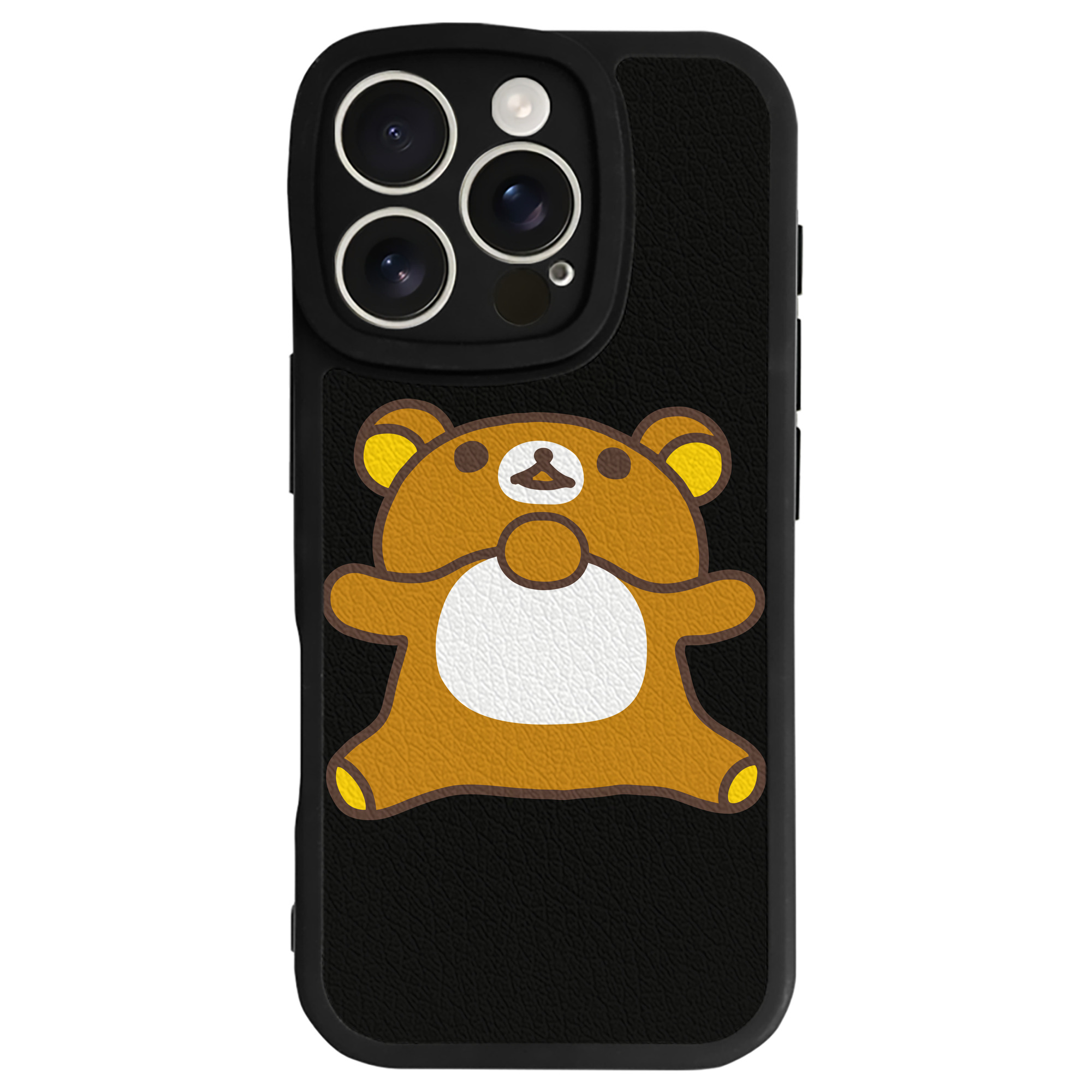 （画像用） リラックマ リラックマ キイロイトリ Rilakkuma Korilakkuma Kiiroitori 【iPhone 16シリーズ対応】シリコンスマホケース（レザー調） 材質：シリコン